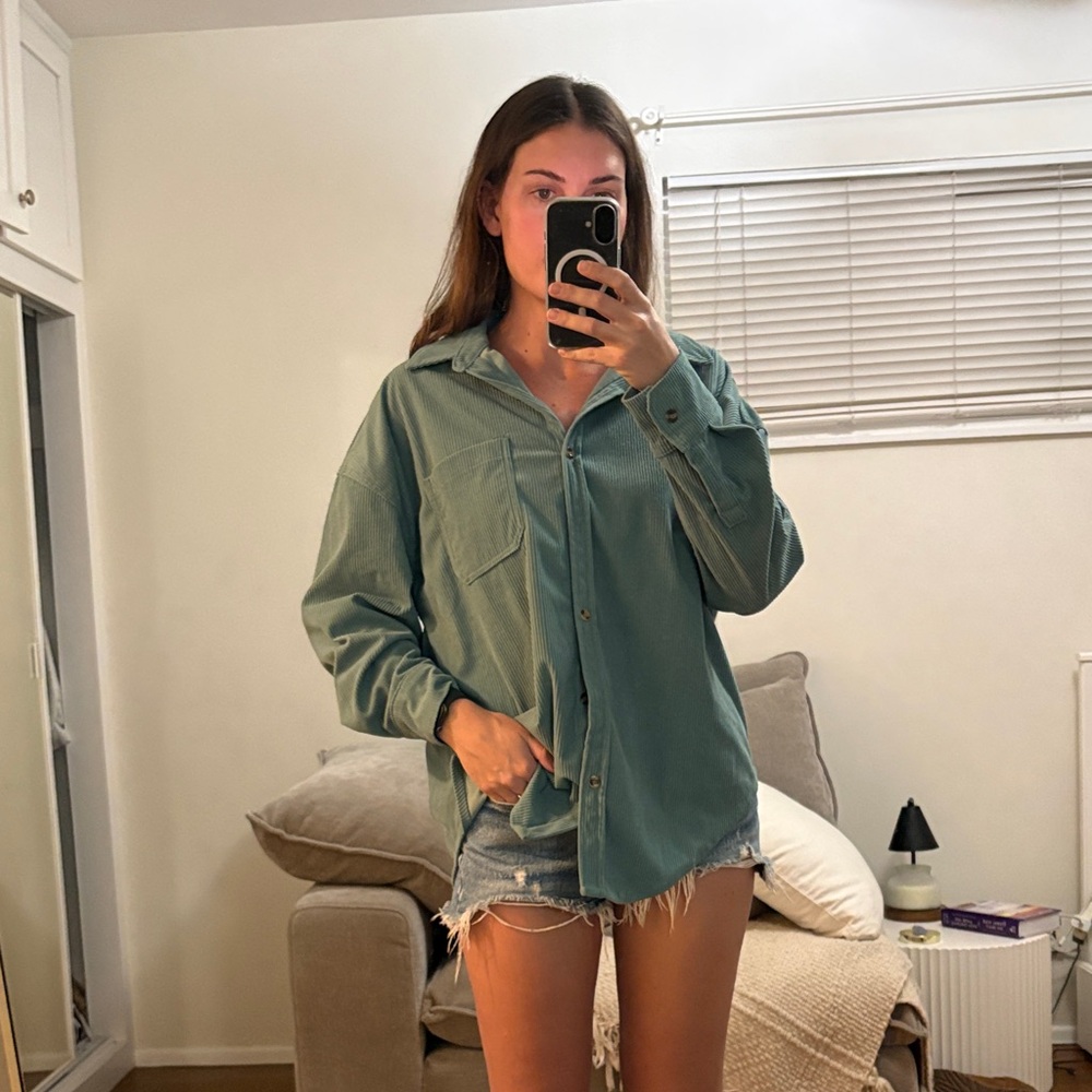 Teal Button-Up Shirt